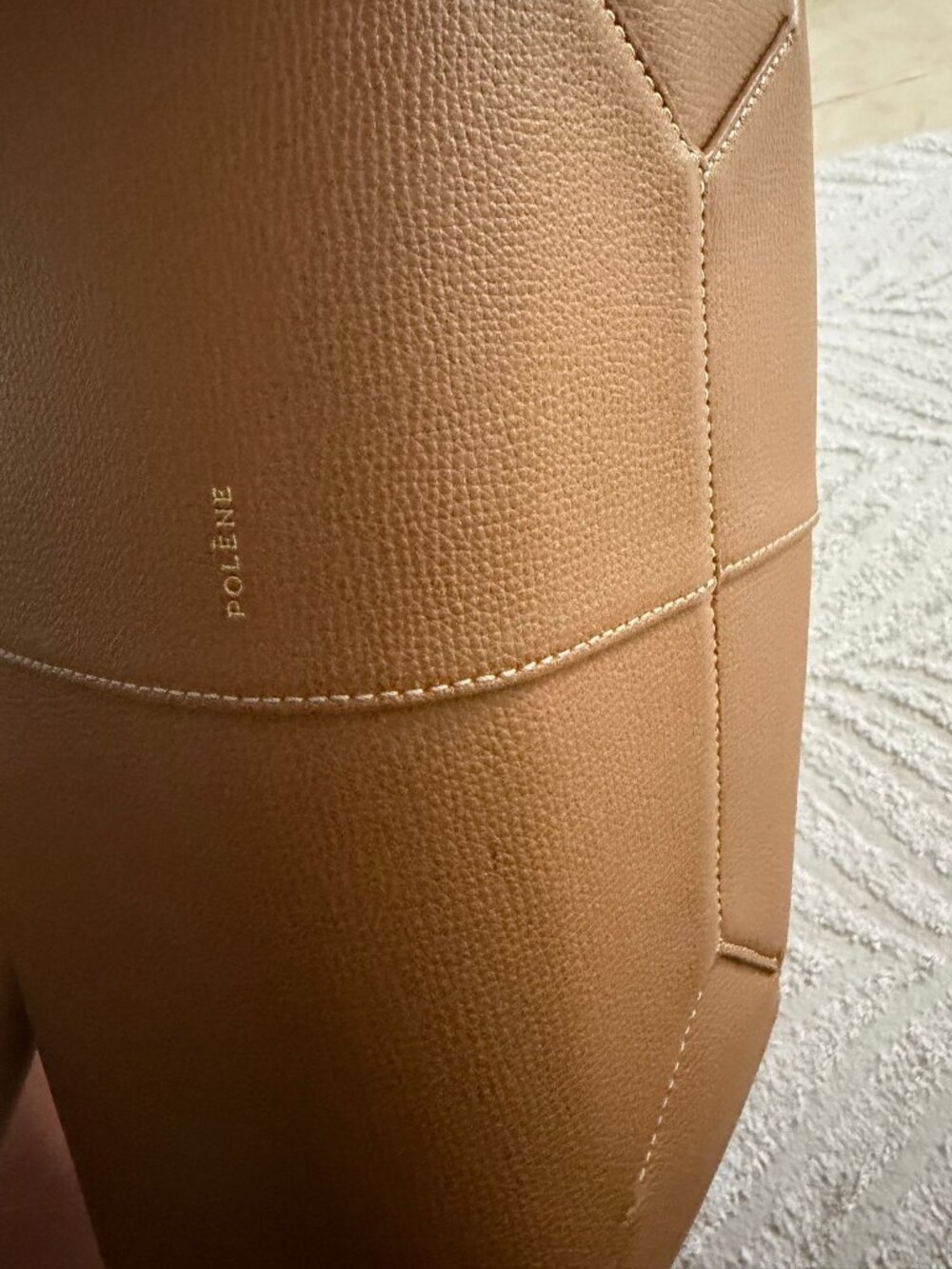 Polène Cyme Textured Camel Leather Tote Bag - Picture 11 of 11